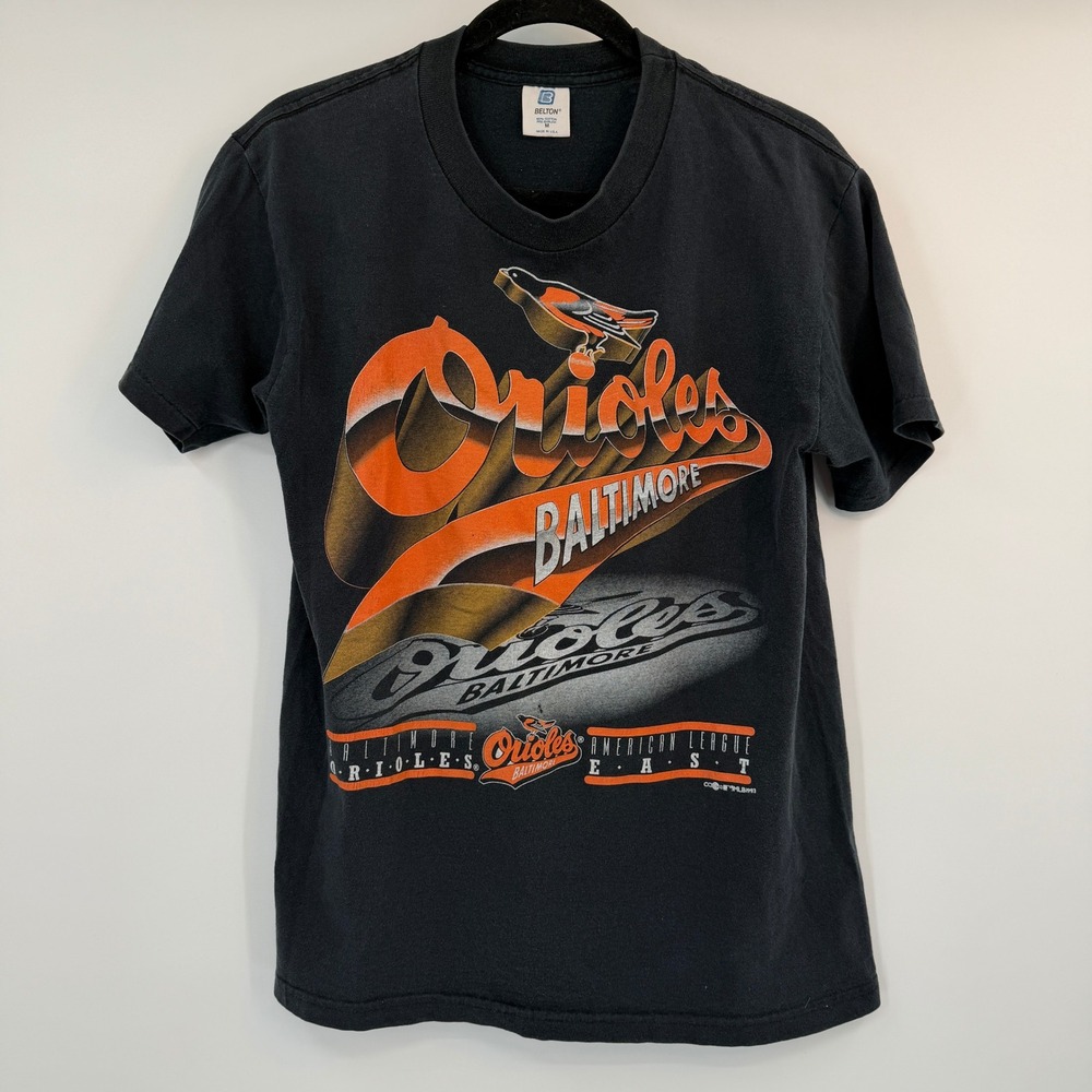 Vintage 1993 Baltimore Orioles MLB T-Shirt Belton Single Stitch Black Men Medium